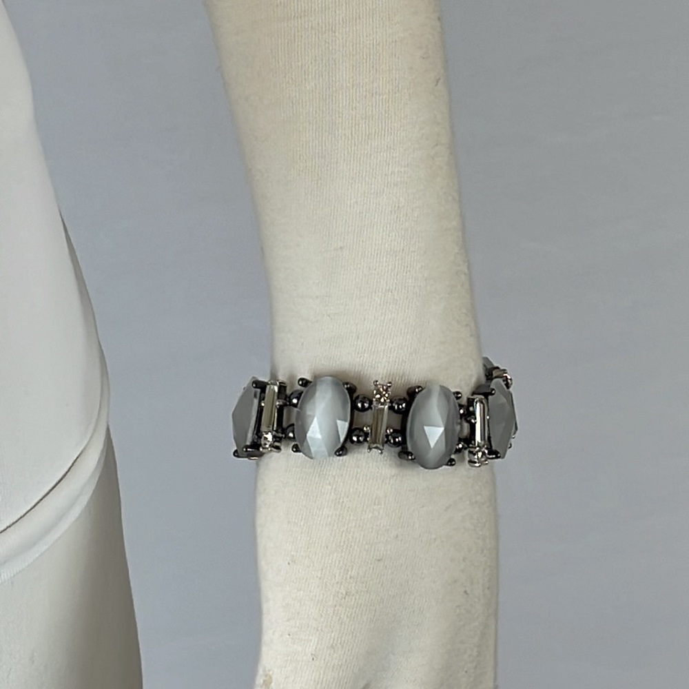 WHBM Smoky Grey Stone/Rhinestone Bars Bracelet - Picture 10 of 11